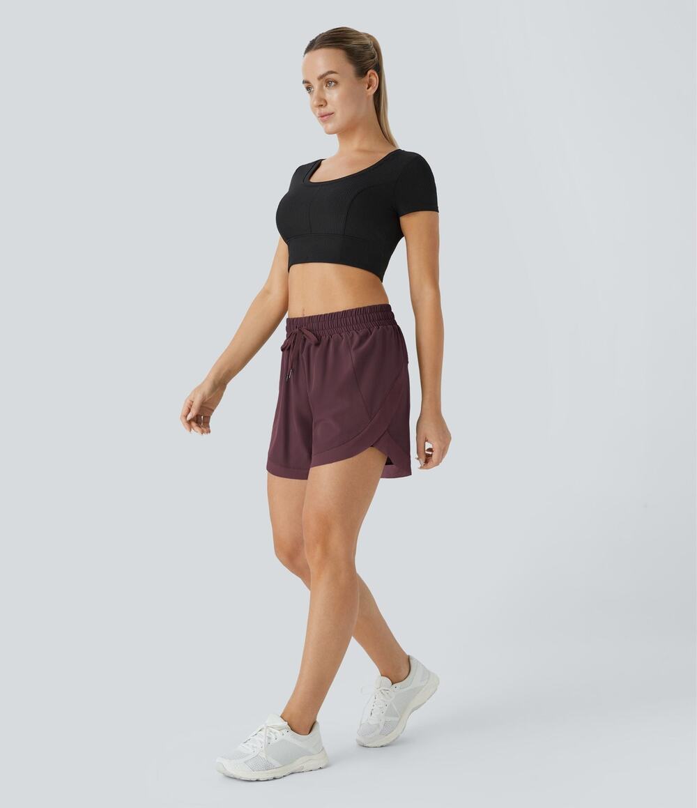 NWT Halara Burgundy High Waist Athletic Running Shorts M
